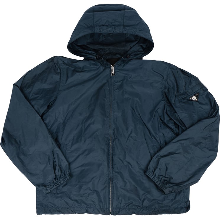 Prada Prada Navy Nylon Triangle Windbreaker Jacket (XL)