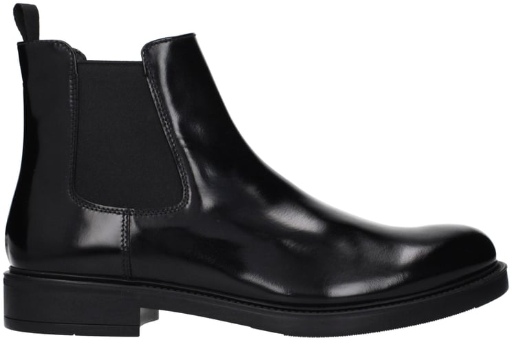 Prada Prada Black Leather Ankle Boots