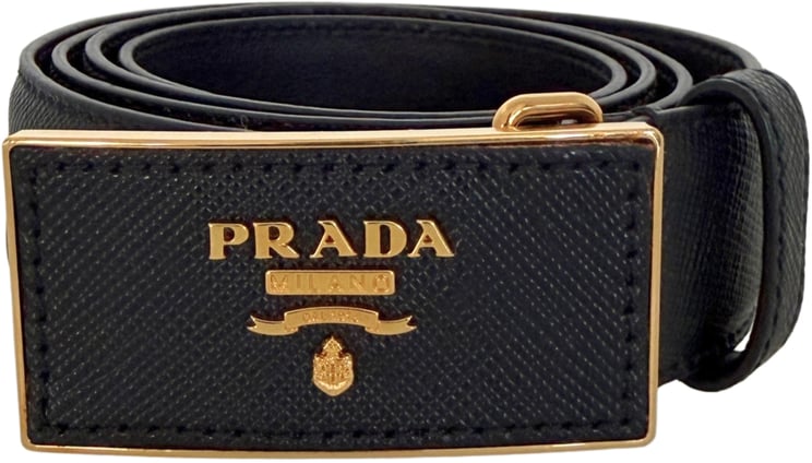 Prada Prada Saffiano Leder Gürtel goldene Hardware 80cm / sehr gut