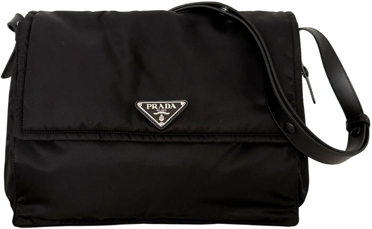 Prada Prada Traveller Large Shoulder Bag in Re-Nylon Black