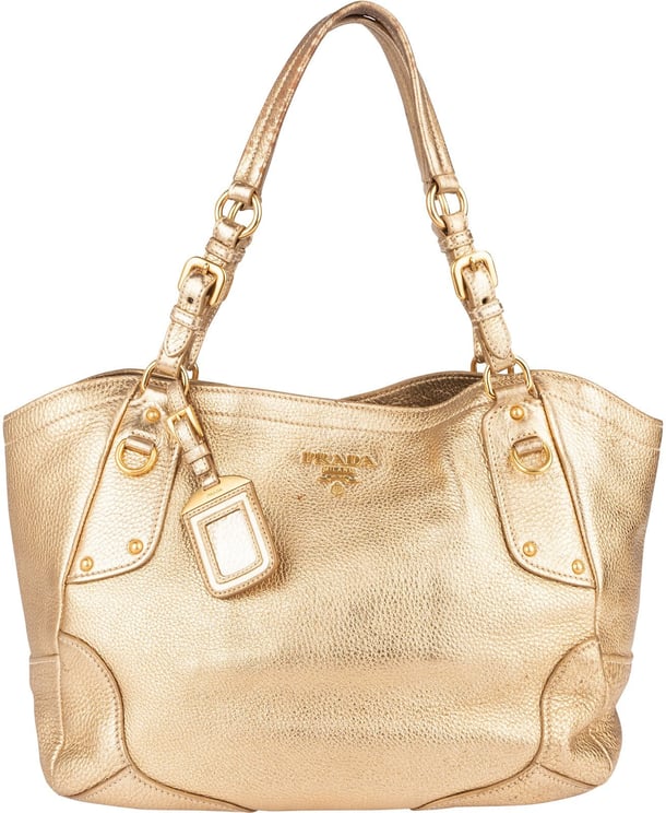 Prada Prada Golden Vitello Daino Leather Handbag