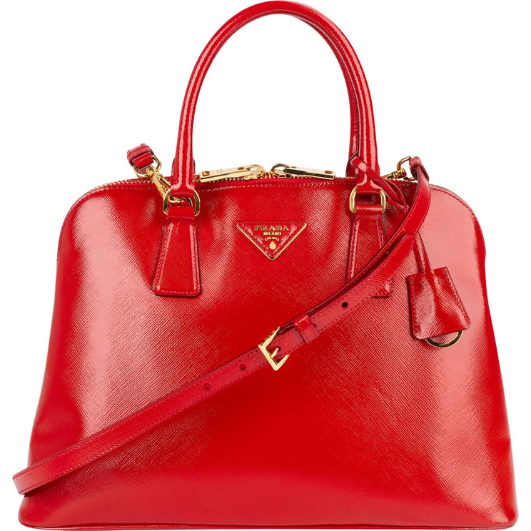 Prada Prada Patent Saffiano Vernice Promenade Handbag