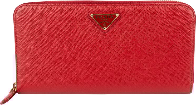 Prada Prada Saffiano Leather Zip Around Wallet