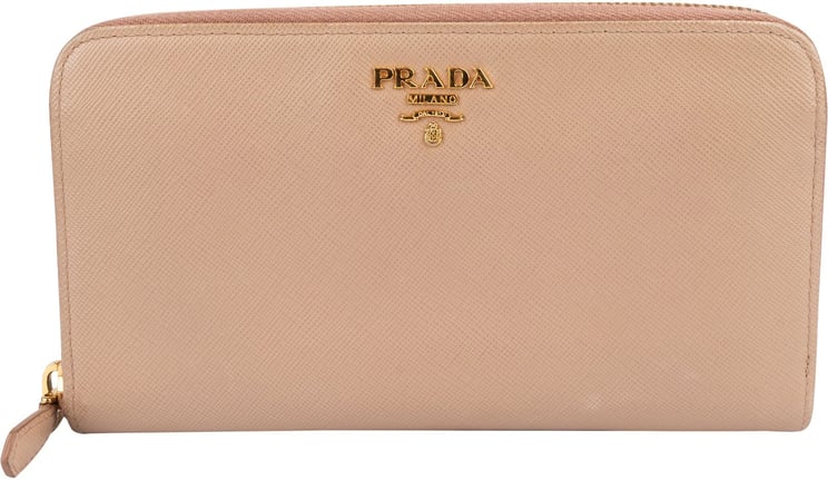 Prada Prada Saffiano Leather Zip Around Wallet