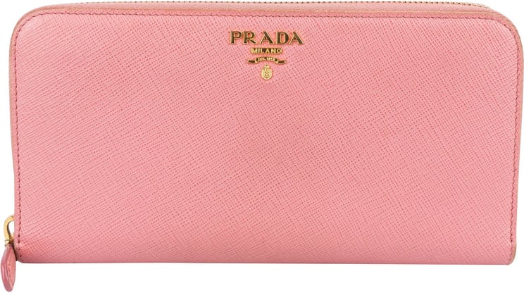 Prada Prada Saffiano Leather Zip Around Wallet