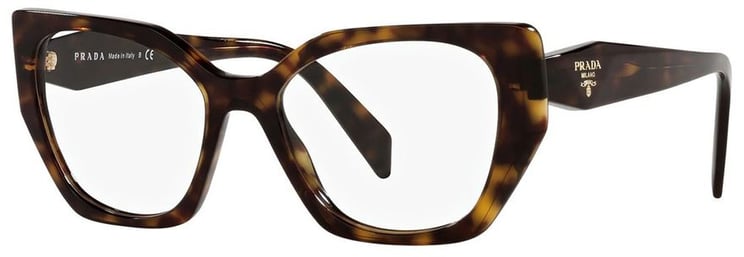 Prada Pr18Wv Havana Acetate Squared Cat-Eye Optical Glasses