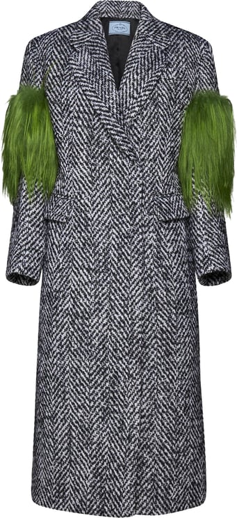 Prada Prada Herringbone Wool Coat