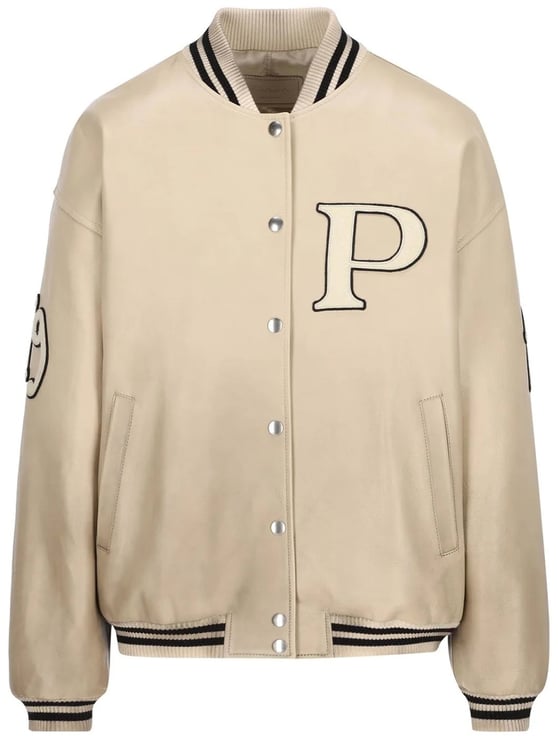 Prada Prada Padded Leather Varsity Jacket