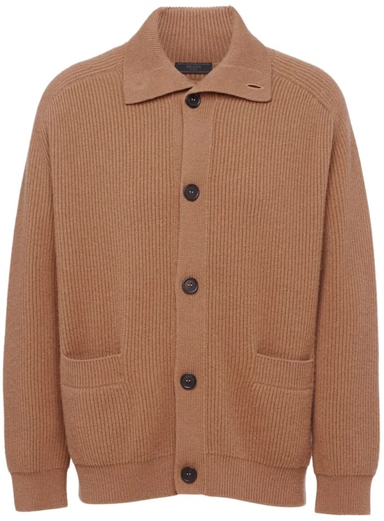 Prada Prada Ribbed Knit Cashmere Cardigan