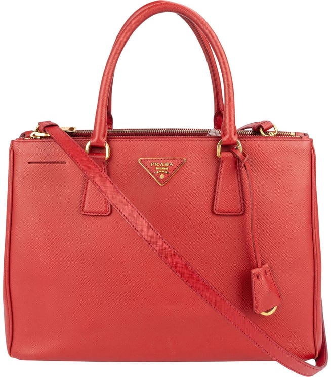 Prada Prada Rouge Saffiano Leather Galleria Handbag