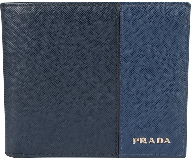 Prada Prada Bicolor Saffiano Leather Bifold Wallet