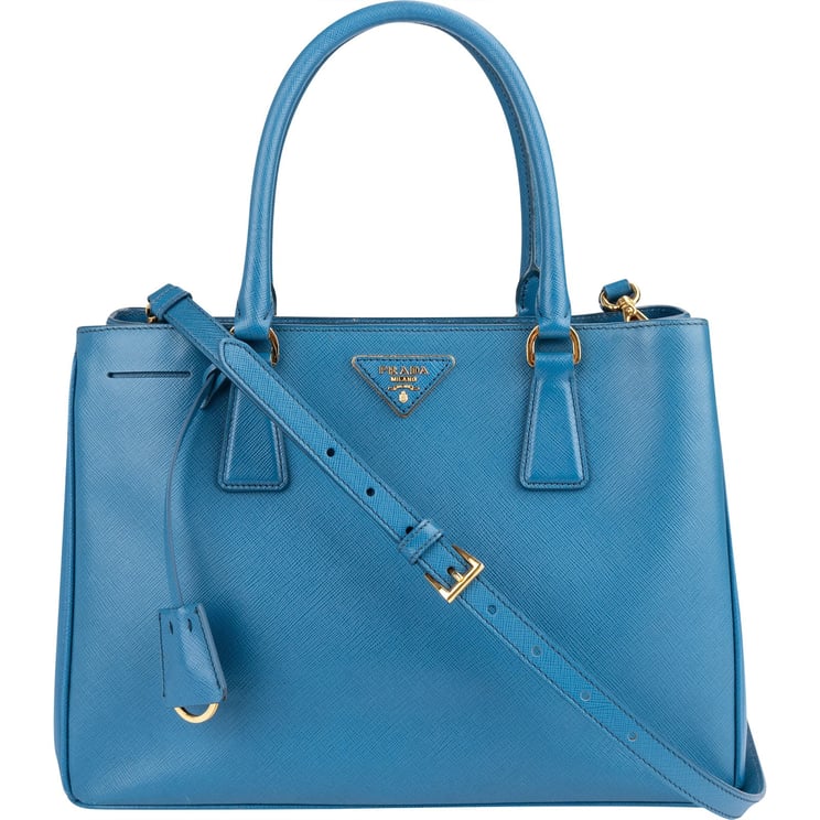 Prada Prada Blue Saffiano Leather Galleria Handbag