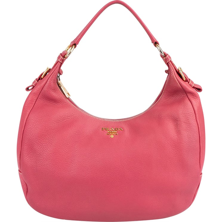Prada Prada Pink Leather Hobo Shoulder Bag