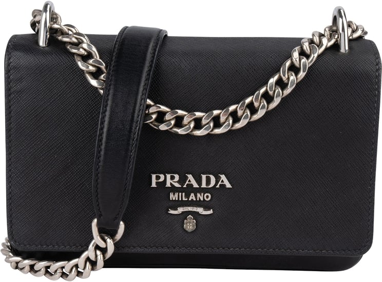Prada Prada Saffiano Leather Chain Wallet Crossbody Bag
