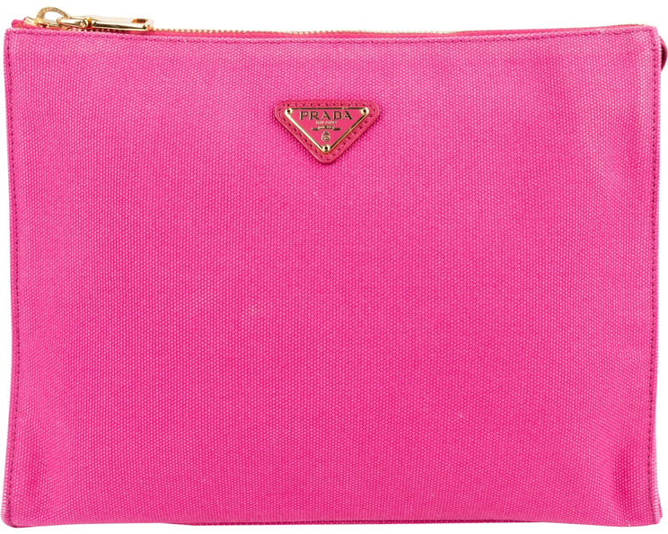 Prada Prada Canapa Cotton Triangle Pouch Bag