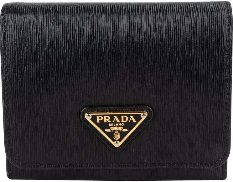 Prada Prada Vitello Move Leather Small Trifold Wallet