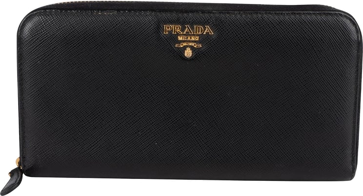 Prada Prada Saffiano Leather Zip Around Wallet