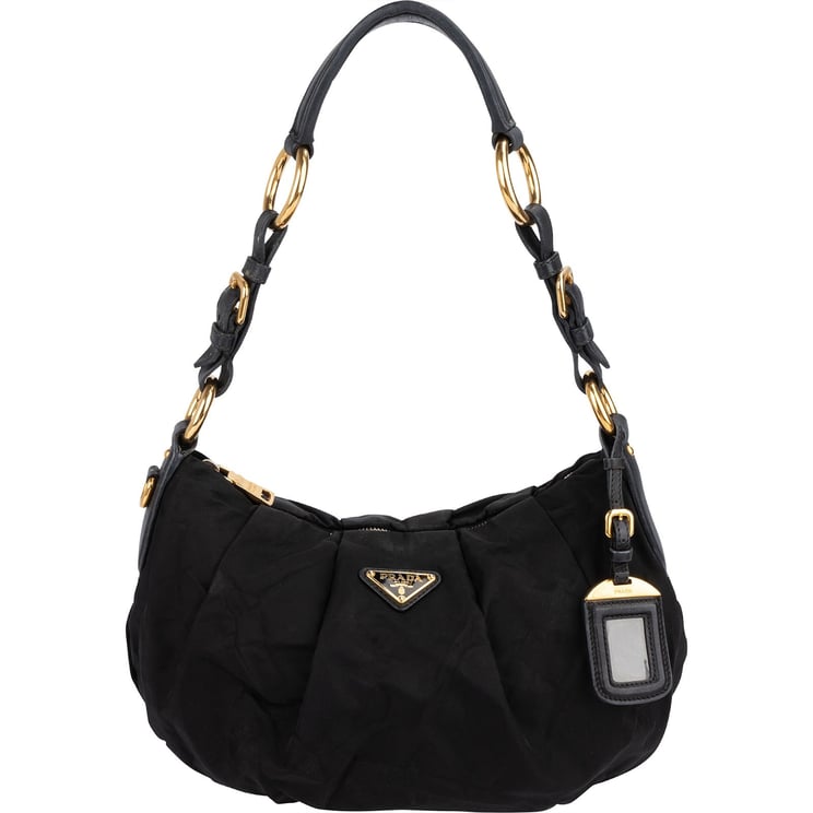 Prada Prada Tessuto Gaufre Ring Triangle Hobo Shoulder Bag