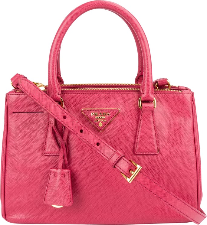Prada Prada Pink Saffiano Leather Small Galleria Handbag