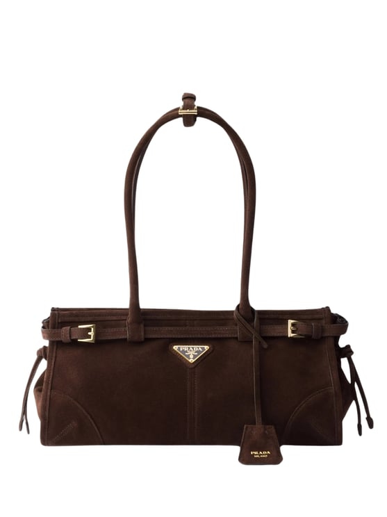 Prada Borsa Bonnie Medium Suede Shoulder Bag