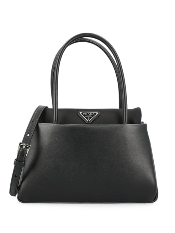 Prada Structured Black Handbag With Versatile Carrying Options