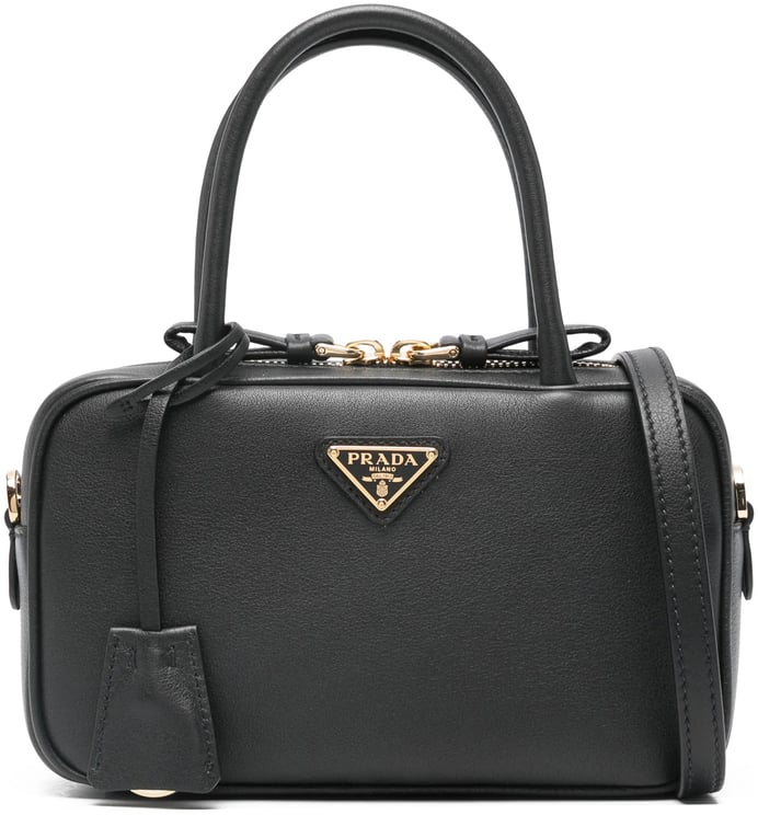 Prada Black Bauletto Smooth Leather Handbag