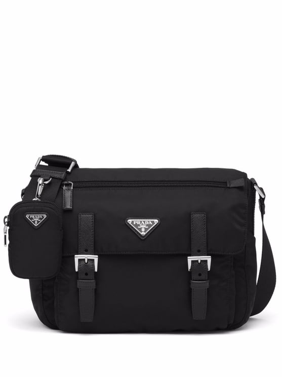 Prada Re-Nylon Shoulder Bag with Detachable Pouch and Adjustable Strap