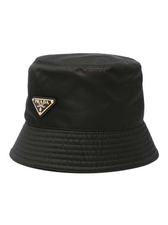 Prada Black Re-Nylon Triangular Logo Hat