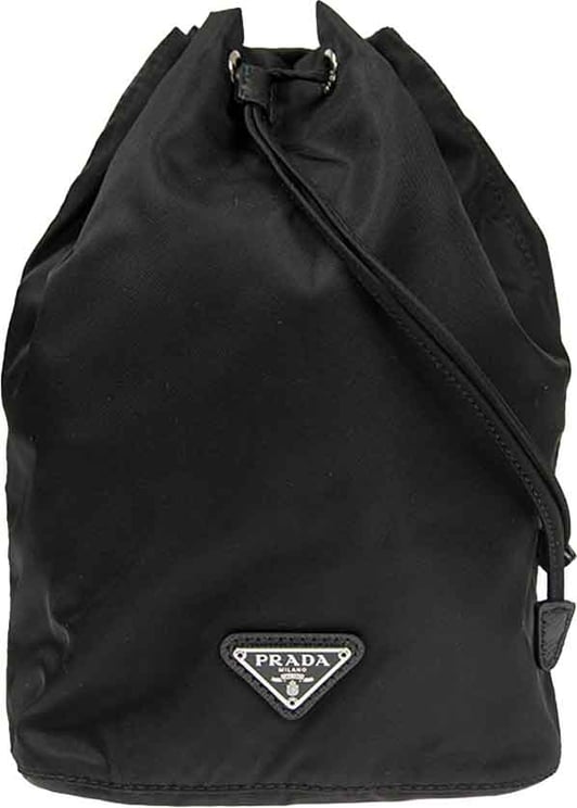 Prada Prada Nylon and Leather Drawstring Pouch