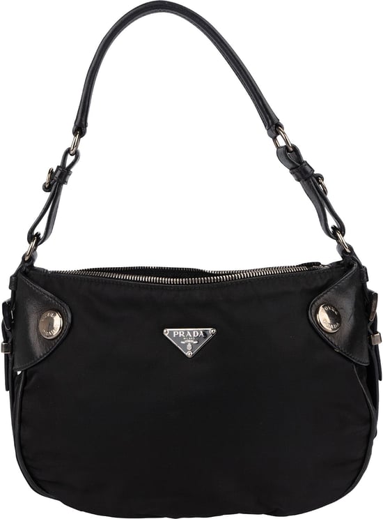 Prada Prada Black Tessuto Leather Shoulder Bag