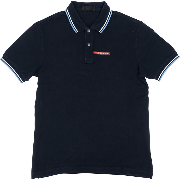 Prada Prada Classic Navy Emblem Polo Shirt (M)