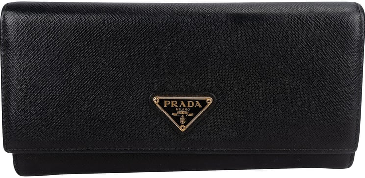 Prada Prada Saffiano Leather Triangle Continental Wallet