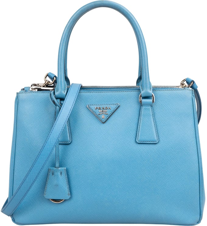 Prada Prada Blue Saffiano Leather Galleria Handbag