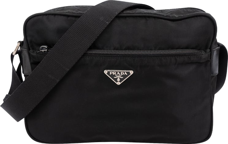Prada Prada Tessuto Triangle Messenger Crossbody Bag