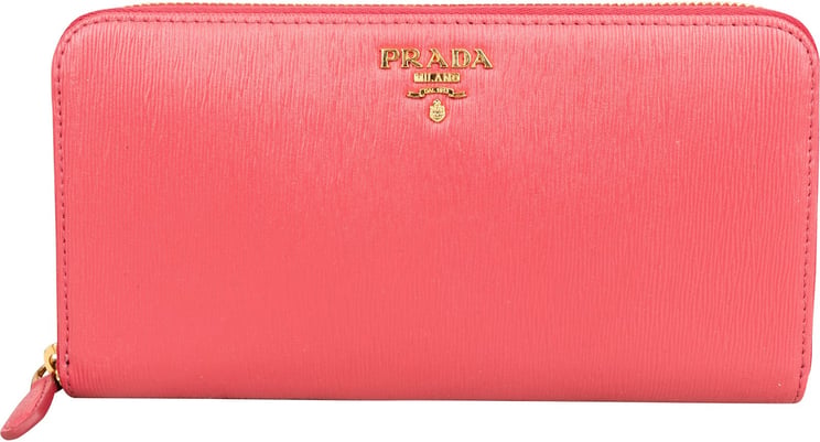 Prada Prada Saffiano Leather Zip Around Wallet