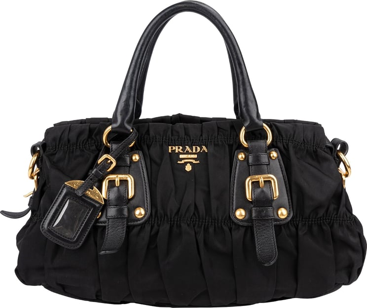 Prada Prada Black Tessuto Gauffre Satchel Handbag