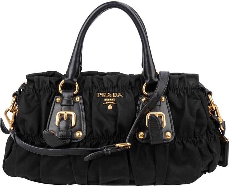 Prada Prada Black Tessuto Gauffre Satchel Handbag