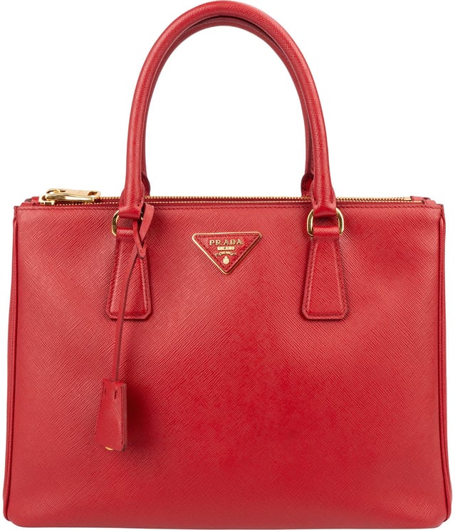 Prada Prada Red Saffiano Leather Galleria Handbag