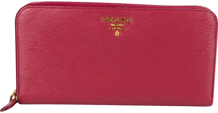 Prada Prada Vitello Move Leather Zip Around Wallet