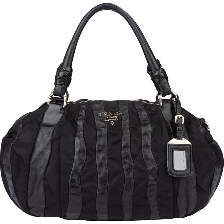 Prada Prada Nylon Leather Handbag