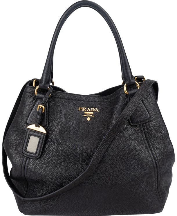 Prada Prada Vitello Daino Leather Hobo Tote Handbag