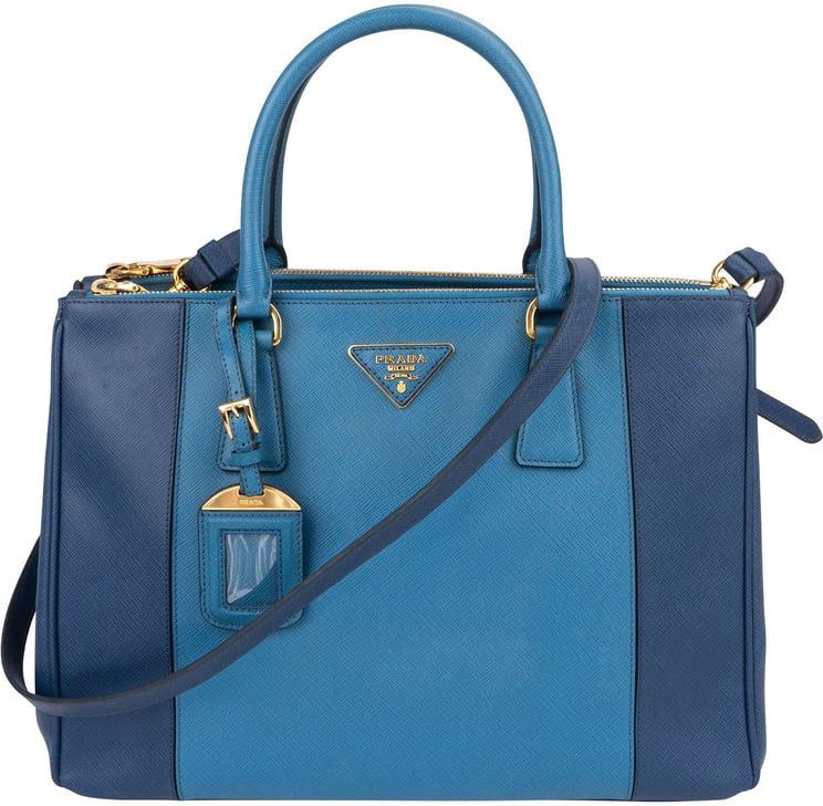 Prada Prada Two Tone Saffiano Leather Galleria Handbag