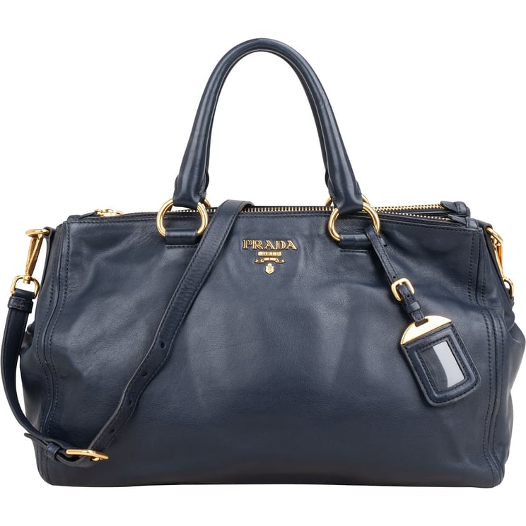 Prada Prada Soft Calf Leather Bauletto Satchel Handbag