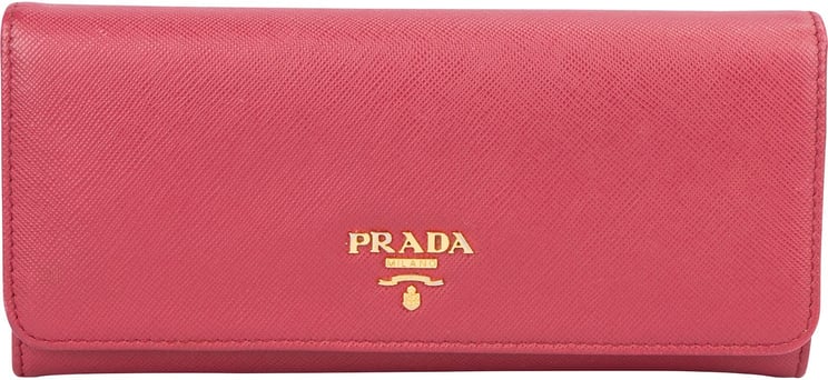 Prada Prada Pink Saffiano Leather Continental Wallet