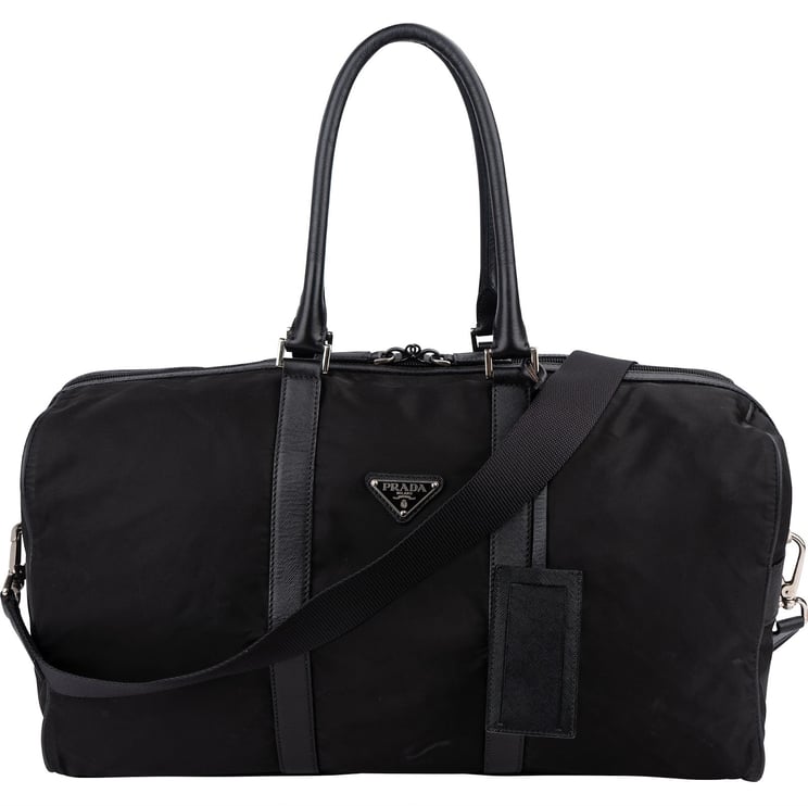 Prada Prada Tessuto Nylon Saffiano Leather Duffle 50 Travel Bag