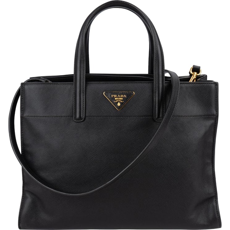 Prada Prada Black Saffiano Leather Galleria Tote Handbag