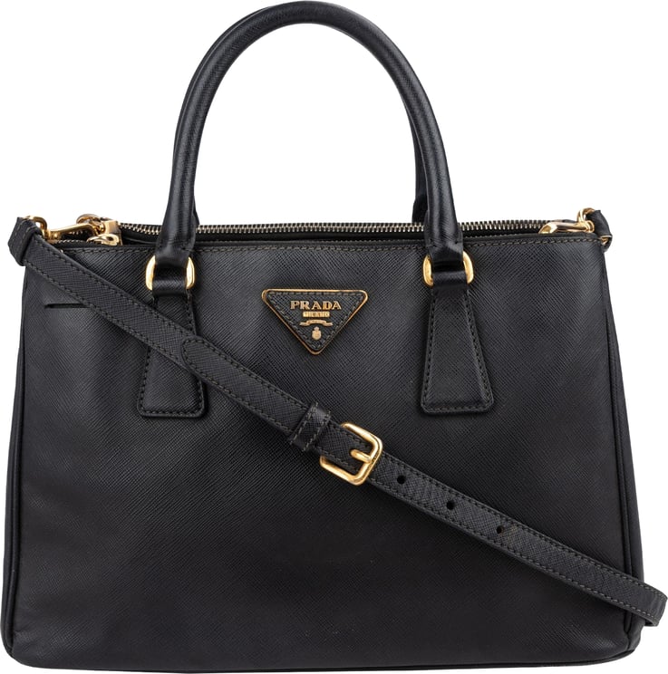 Prada Prada Black Saffiano Leather Galleria Handbag