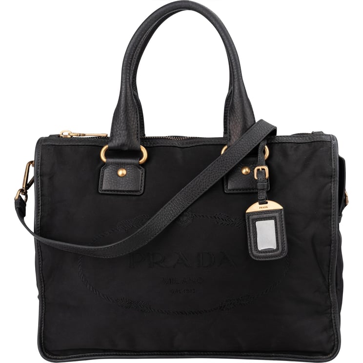 Prada Prada Tessuto Jacquard Ricamo Tote Handbag