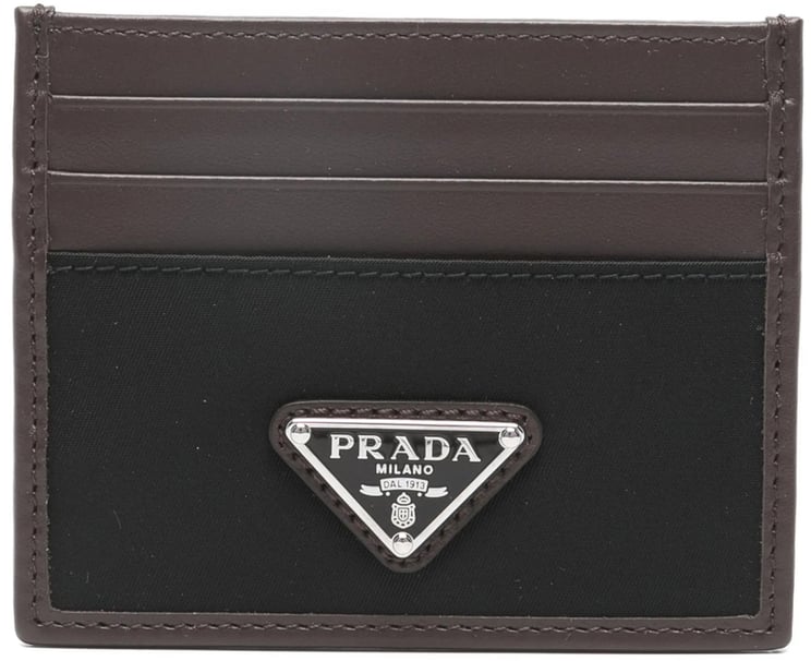 Prada Dark Brown/Black Portacarte Credit Card Cases
