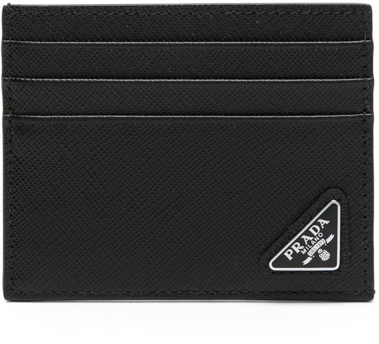 Prada Saffiano Leather Triangle Logo Card Holder